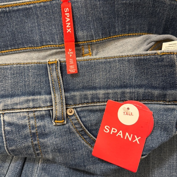 NWT - Spanx Front Seam Pull-On Stretchy Wide Leg Jeans in Small Tall - Picture 6 of 10